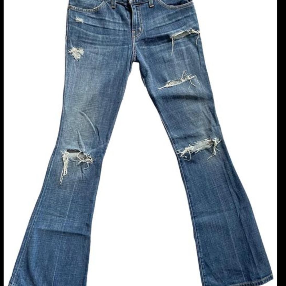 CURRENT ELLIOT | distressed destroy boot cut jeans